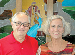 Deacon John and Ada Hosier pose for a photo at Nativity of Our Lord Jesus Christ Parish in Indianapolis. The couple has been influential in recently starting an anti-trafficking ministry in the archdiocese. (Photo by John Shaughnessy)